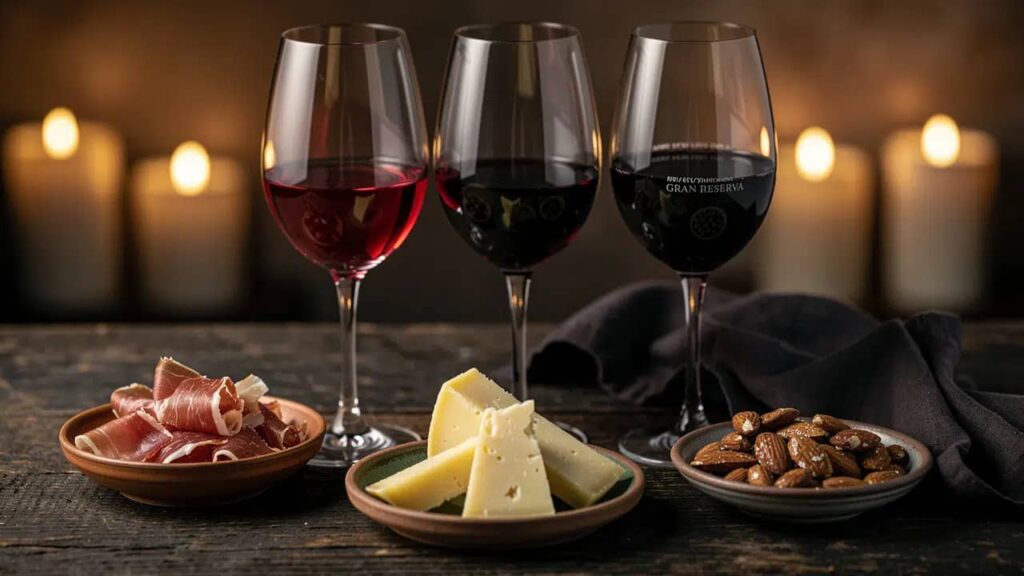 Rioja rijping categorieën wijnproeverij tafel. Rioja rijping categorieën wijnproeverij tafel.