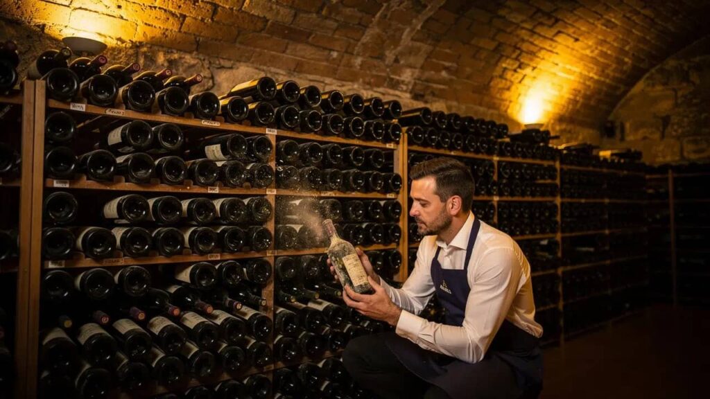 Sommelier wijnkelder voorraad beheer.