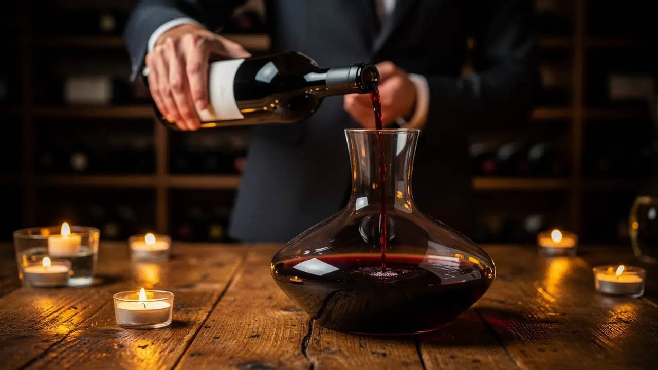 Wijn decanteren karaf Sommelier.