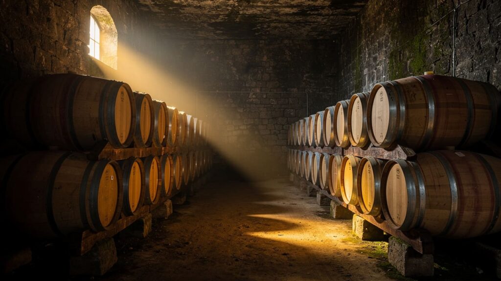 Wijnkelder eikenhouten vaten bodega La Cepa de Pelayo. Wijnkelder eikenhouten vaten bodega La Cepa de Pelayo.