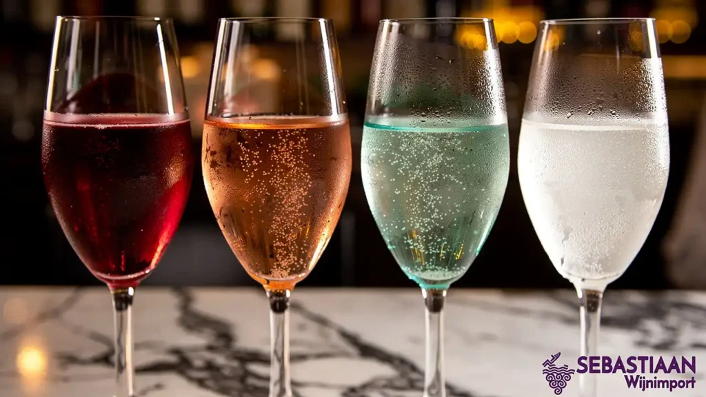 Champagnekelder met flessen die op gist rijpen